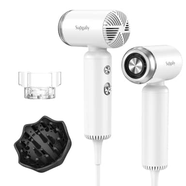 SUPGALIY Sèche-cheveux à séchage rapide à haute vitesse, sèche-cheveux ionique 500 m pour cheveux sans frisottis, léger et portable, niveau professionnel, faible bruit, idéal pour les voyages et la