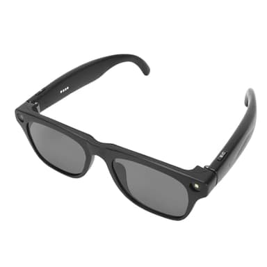 Zopsc Lunettes intelligentes 4K avec traduction IA et flash, Bluetooth 5. Lunettes, transcription vocale en temps réel, deux haut-parleurs pour la musique et les voyages (Noir)