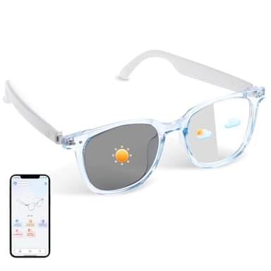 HAIXINDA Lunettes de traduction intelligentes intégrées avec GPT AI, prend en charge plus de 110 langues, appels vidéo/audio, Cadre blanc - branches blanches