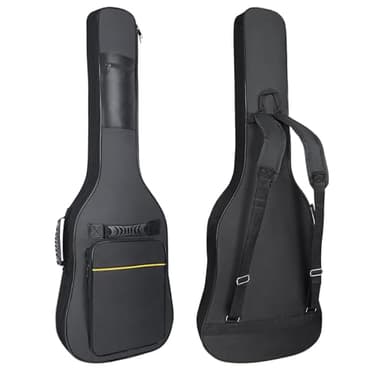 MUZTOP Housse souple pour guitare électrique 99 pouces avec poches et rembourrage épais, Noir-ca, SAC POUR GUITARE ELECTRIQUE