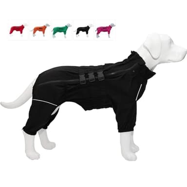 Veste de sécurité imperméable légère et réfléchissante pour chien, manteau de pluie résistant au vent et à la neige pour chiens de petite, moyenne et grande taille, noir, taille XXL