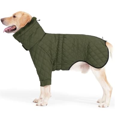 Lianzimau Veste d'hiver chaude pour chien par temps froid, manteau coupe-vent à deux pattes avec boucle en polaire, col roulé réglable, imperméable pour chiens de petite, moyenne et grande taille, par