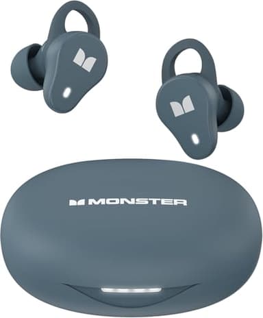 Monster N-Lite 210 Écouteurs sans fil Bluetooth, écouteurs stéréo intra-auriculaires de 5,4", microphone intégré pour des appels clairs, 32 heures de lecture, ajustement confortable, charge rapide
