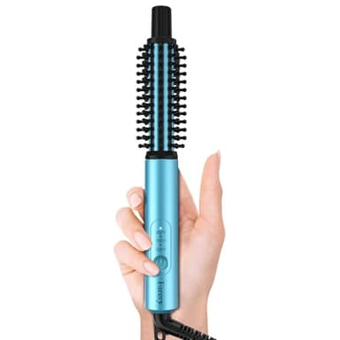 Farery Mini brosse thermique à 3 températures réglables, fer à friser de voyage de 1,9 cm pour cheveux courts, brosse ronde chauffante pour retouches et petites boucles, baguette à friser légère pour cheveux fins, double tension