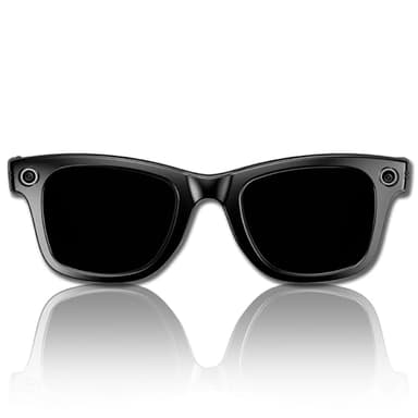 Cyanvue Lunettes intelligentes Ai avec appareil photo, lunettes intelligentes pour homme avec appareil photo, lunettes d'appareil photo 8 MP avec musique – Fonctions d'appel, protection UV (noir)