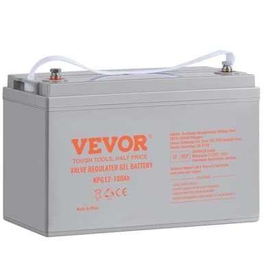 VEVOR Batterie à décharge profonde, 12 V 100 Ah, batterie marine rechargeable AGM, taux d'auto-décharge élevé de courant 800 A, pour applications solaires marines hors réseau, système d'alimentation