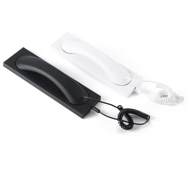Fumei Combiné de téléphone rétro de 3,5 mm pour réduire les radiations de téléphone portable, microphone et haut-parleur pour téléphone Android, iPhone/iPad (noir et base)