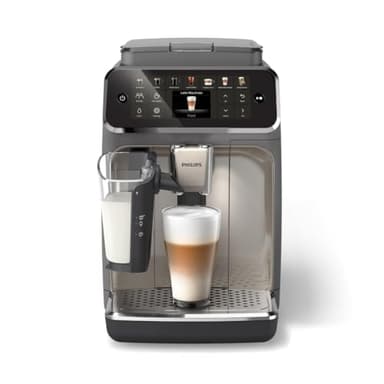 Philips Série 4400 LatteGo Machine à expresso automatique, technologie SilentBrew, démarrage rapide, café aromatique à partir de grains fraîchement moulus, 12 boissons chaudes et froides, noir chromé
