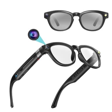 AI Smart Glasses 32 Go de stockage | Appareil photo 8 MP + lentilles à gradation automatique | Bluetooth 5.3, traduction en temps réel, batterie de 15 jours, | Cadre PC + ABS ultra léger