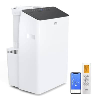 Cooper&Hunter Climatiseur portable à onduleur 14 000 BTU (12 000 BTU SACC) avec pompe à chaleur avec double tuyau, déshumidificateur et ventilateur pour des zones jusqu'à 550 m², avec télécommande et