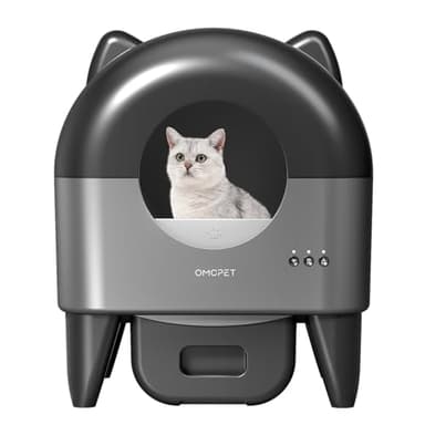 Litière automatique pour chat, grande capacité de 110 L, robot autonettoyant, convient pour plusieurs chats, sac poubelle avec cordon de serrage, désodorisation scellée, avec application de gestion à