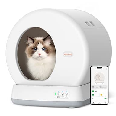 MeoWant MeoWant-Direct Litière pour chat autonettoyante, protection de sécurité intégrée, boîte à litière automatique pour chats multiples, extra large/isolation des odeurs/contrôle par application,