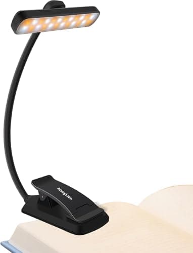 Lampe de lecture à clip pour lire la nuit au lit - Soin des yeux - 3 températures de couleur et 5 niveaux de luminosité - 24 LED - 80 heures d'autonomie - Batterie rechargeable
