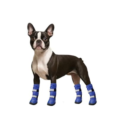 Namsan – Bottes pour chiens à longues pattes – Chaussures antidérapantes imperméables avec bandes réfléchissantes – Bottes chaudes pour éviter les engelures sur les pattes du chien, bleu – Petit