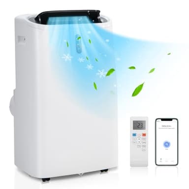 DORTALA Climatiseur et chauffage portable de 14 000 BTU, unité AC 4 en 1 avec déshumidificateur, chaleur, refroidissement, ventilateur, climatisation debout avec contrôle intelligent par application