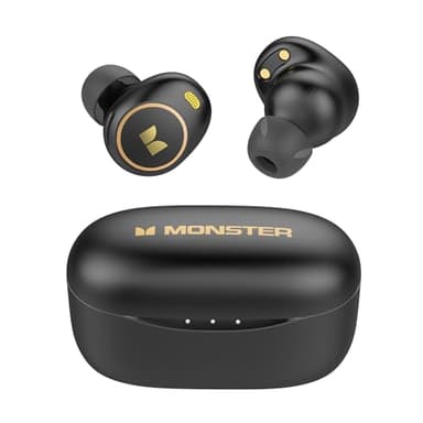 Monster Achieve 300 AirLinks Écouteurs sans fil Bluetooth, 5,3 pouces, contrôle tactile, microphone intégré, charge rapide USB-C, 32 heures d'autonomie, écouteurs intra-auriculaires étanches pour le