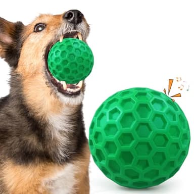 ZRIFAQESW Jouets à mâcher robustes pour chiens agressifs, balles indestructibles pour mâcheurs agressifs, balles couinantes pour chiens de grande taille, balle amusante et résistante