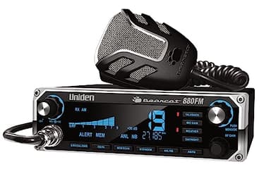 Uniden Bearcat 880FM Radio CB 40 canaux avec double mode AM/FM, grand écran LCD rétroéclairé 7 couleurs facile à lire, boutons/boutons rétroéclairés, alerte météo NOAA, commutateur PA/CB et micro sans