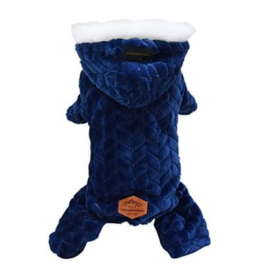 Anntool Combinaison de neige pour chien, veste d'hiver en polaire corail pour petit chien, combinaison quatre pattes, vêtement de neige pour chiot, vêtement à capuche coupe-vent chaud pour animal de