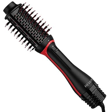 Revlon RVDR5298F Volumiseur en une étape Plus, technologie ionique tourmaline, sèche-cheveux ionique, brosse à air chaud, moins de frisottis, 4 réglages de chaleur/vitesse, adapté aux voyages, noir
