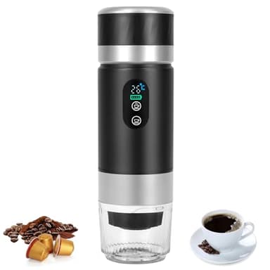 Fanmuran Nano cafetière portable à expresso portable 2025, café moulu DG, capsule NS pour camping-car, randonnée, bureau (noir)