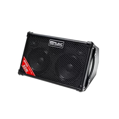 Coolmusic BP40D Amplificateur de guitare acoustique portable Bluetooth 80 W avec batterie avec effet de retard de réverbération Chorus, 6 entrées, égaliseur 3 bandes, noir