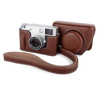 MUZIRI KINOKOO Étui pour appareil photo Fuji X Half Camera, housse de protection dermatoglyphe en cuir synthétique pour appareil photo Fujifilm X-Half sans miroir, housse de transport amovible avec