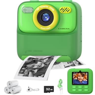 masterbee Appareil photo à impression instantanée pour enfants, cadeaux d'anniversaire pour filles et garçons, jouets d'appareil photo numérique pour enfants, vidéo HD 1080p, 3, 4, 5, 6, 7, 8, 9, 10,