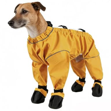 Combinaison de neige pour chien avec bottes d'hiver imperméables, bottes à bretelles pour chien antidérapantes et anti-salissures avec chaussures, leggings pour chiot et animal de compagnie