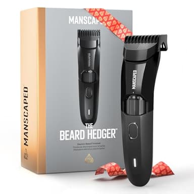 MANSCAPED® Tondeuse à barbe The Beard Hedger® Premium pour homme, 20 lames réglables en longueur, lame en T en acier inoxydable pour un toilettage précis des poils du visage, sans fil, étanche