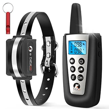 PaiPaitek Collier anti-aboiement avec télécommande, collier de dressage automatique avec bip, vibration, choc, mode aboiement automatique, portée jusqu'à 1 005,8 m pour chiens de petite, grande et
