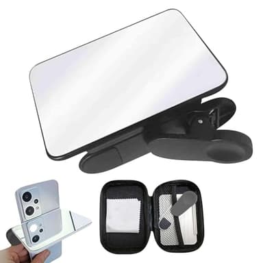 Clip miroir pour appareil photo de téléphone, verre réfléchissant pour smartphone, kit de clip pour appareil photo de réflexion de téléphone portable, accessoire de vue arrière, aide à