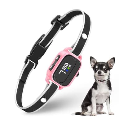 RICIVI Collier anti-aboiement pour petits chiens, pas de choc, collier anti-aboiement avec 7 sensibilités, 3 modes réglables bip et vibration, étanche IP67 – Collier anti-aboiement efficace et humain