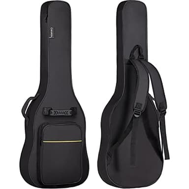 CAHAYA Sac de transport rembourré en tissu Oxford résistant à l'eau avec grandes poches pour guitares (sac pour guitare électrique), Noir/blanc, Réglable, portable