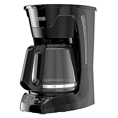 BLACK+DECKER Cafetière numérique programmable, 12 tasses, noir