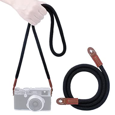 VKO Sangle pour appareil photo reflex numérique sans miroir - 120 cm - Noir