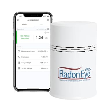 Ecosense RD200 RadonEye Détecteur de radon domestique, surveillance rapide et précise en temps réel, écran OLED, installation facile avec application gratuite, Bluetooth