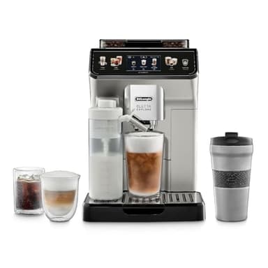 De'Longhi Eletta Explore Machine à expresso avec infusion froide, mousseur à lait chaud et froid – Plus de 50 recettes, broyeur intégré, profils utilisateur, compatible avec smartphone avec la