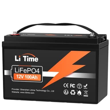 LiTime Batterie au lithium LiFePO4 12 V 100 Ah, 12 V, BCI Groupe 31, SGB 100 A intégré, jusqu'à 15 000 cycles profonds, pour véhicules récréatifs, bateaux, stockage d'énergie domestique