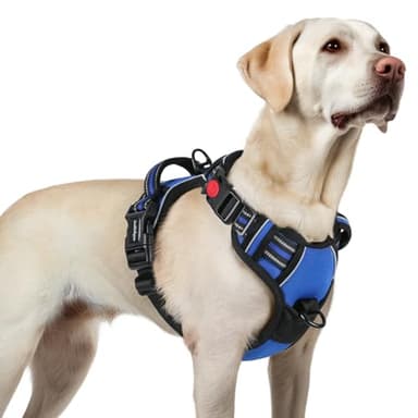 rabbitgoo – Harnais pour chiens pour grands chiens, harnais anti-traction pour animaux de compagnie avec 3 boucles, gilet rembourré doux réglable avec poignée de contrôle instantanée, gilet