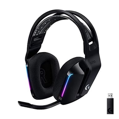 Logitech G – 733 LIGHTSPEED – Casque de jeu sans fil avec bandeau de suspension, LIGHTSYNC RGB, Blue Voice Mic Techonolgy et PRO-G Audio, noir