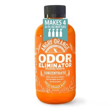 Angry Orange Éliminateur d'odeurs d'animaux de compagnie pour la maison – 226,8 g – Éliminateur d'odeurs d'urine pour chien et chat pour tapis, herbe, carrelage et meubles – Concentré d'agrumes,