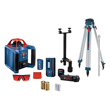 BOSCH REVOLVE900 GRL900-20HVK Kit laser rotatif sans fil horizontal/vertical avec trépied, tige de qualité 2,4 m et récepteur laser, noir