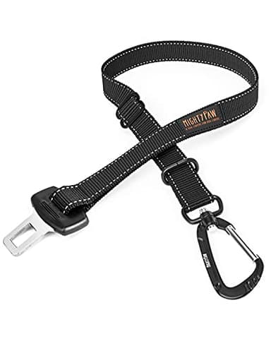 Mighty Paw Ceinture de sécurité pour chien | Ceinture de sécurité pour animaux de compagnie, créée avec un matériau de ceinture de sécurité humaine. Matériel entièrement métallique avec sangle de