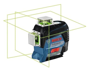 Bosch GLL3-330CG – Laser à trois plans auto-nivelant et alignement avec (1) batterie lithium-ion de 12 V, max 2,0 Ah et chargeur de batterie, dispositif de positionnement BM1 et étui de transport rigide, 61 m