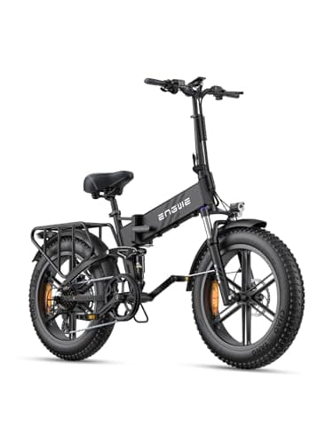 ENGWE Engine Pro 2.0 Vélo électrique pliable humain, moteur sans balais haute vitesse 1200 W, pneus gras tout terrain de 50,8 x 10,2 cm, batterie amovible 52 V 16 Ah, portée maximale 110 km (pliable