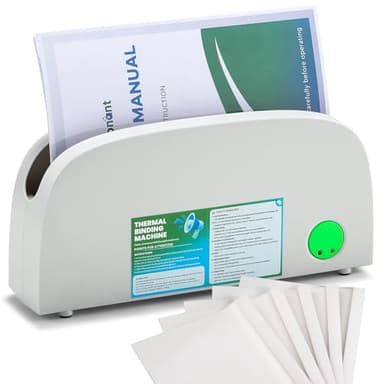 Mxmoonant Relieuse thermique pour papier à lettre A4 A5, épaisseur maximale de 33 mm, préchauffage de 3 minutes, design compact avec grille de refroidissement, comprend 5 couvertures thermiques
