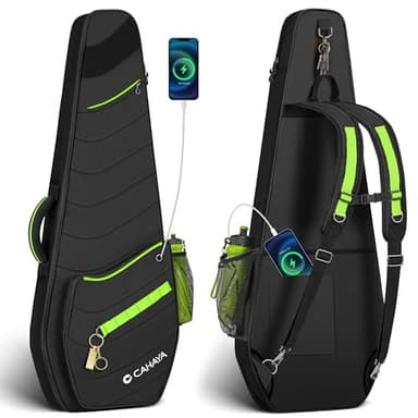 CAHAYA Étui pour guitare électrique souple – Rembourrage de 1,2 cm d'épaisseur, 5 poches, sac de transport pour guitare électrique avec boucle de suspension arrière, sac à dos électrique avec