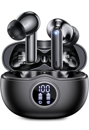 Écouteurs sans fil, 50 heures d'autonomie, écouteurs Bluetooth avec suppression du bruit intégrée, étui de charge, casque Bluetooth avec son stéréo, écouteurs étanches IPX7 pour iPhone et Android