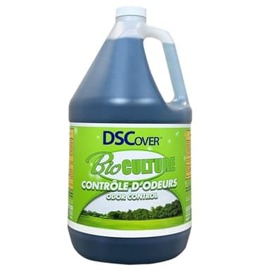 DSCover Odor Eliminator Bio Culture 3,78 L, enzymes biologiques pour le contrôle des odeurs dans les fosses septiques, camping-cars, drains, conteneurs à ordures, équipements de sport, fabriqué au